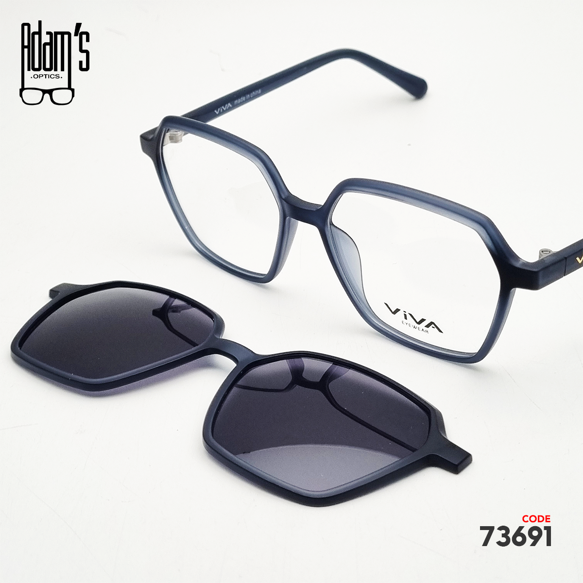 Viva RX8084 Hexagonal Clip-On Eyeglasses