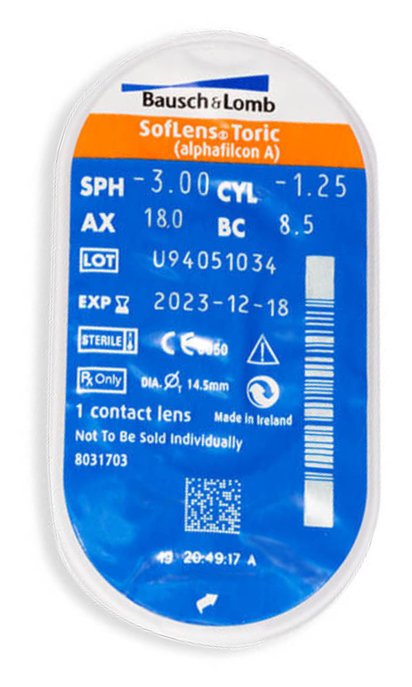 Bausch & Lomb Toric Yearly Clear Contact Lenses (Box)