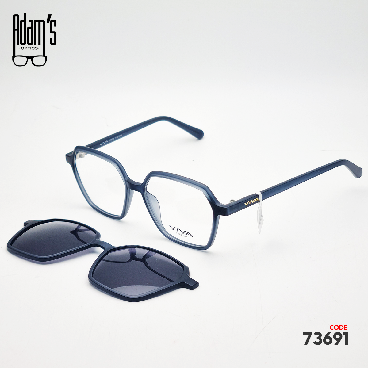 Viva RX8084 Hexagonal Clip-On Eyeglasses