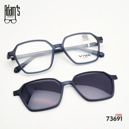 Viva RX8084 Hexagonal Clip-On Eyeglasses