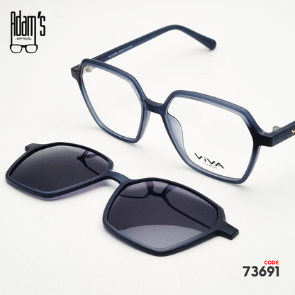 Viva RX8084 Hexagonal Clip-On Eyeglasses