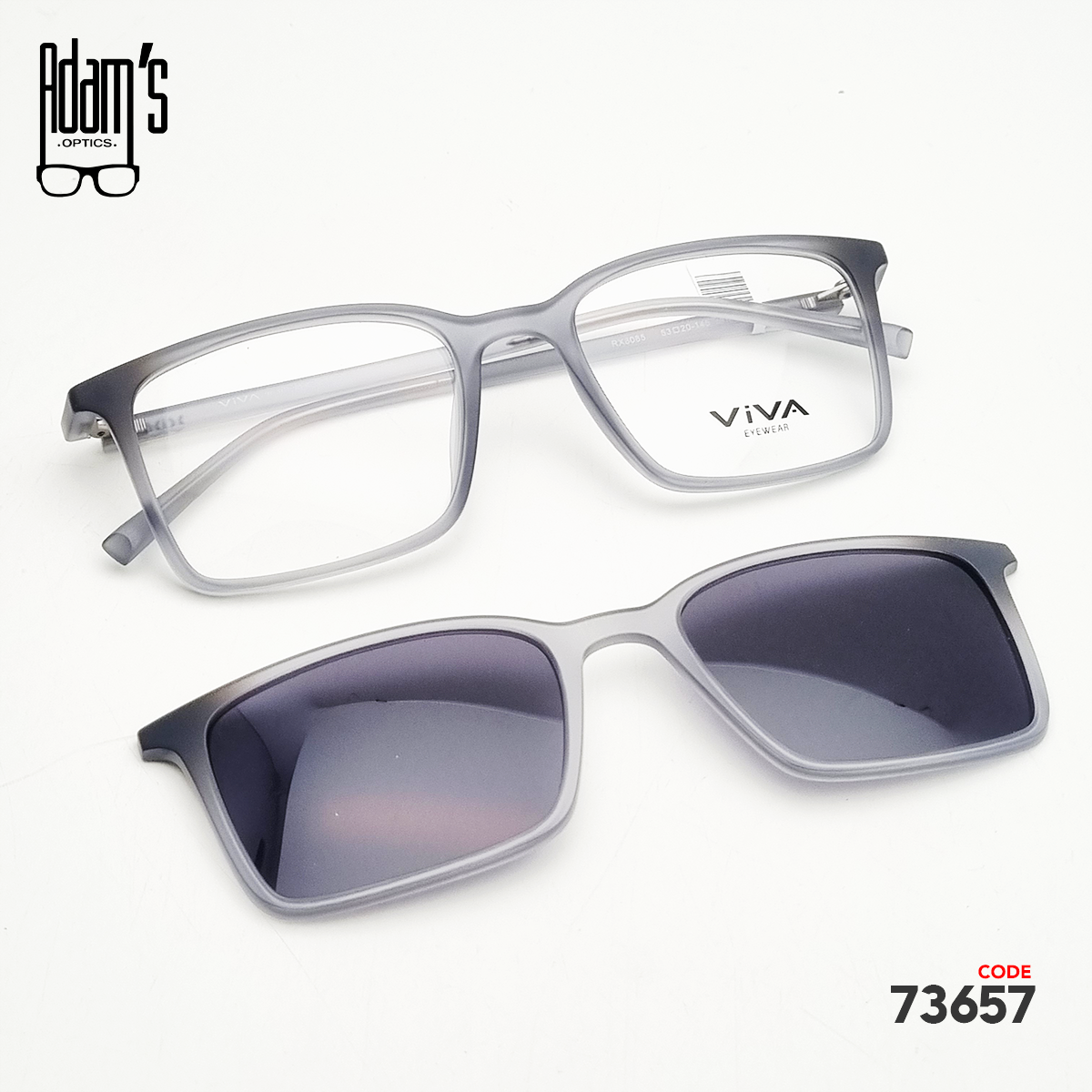 Viva RX8085 Square Clip-On Eyeglasses