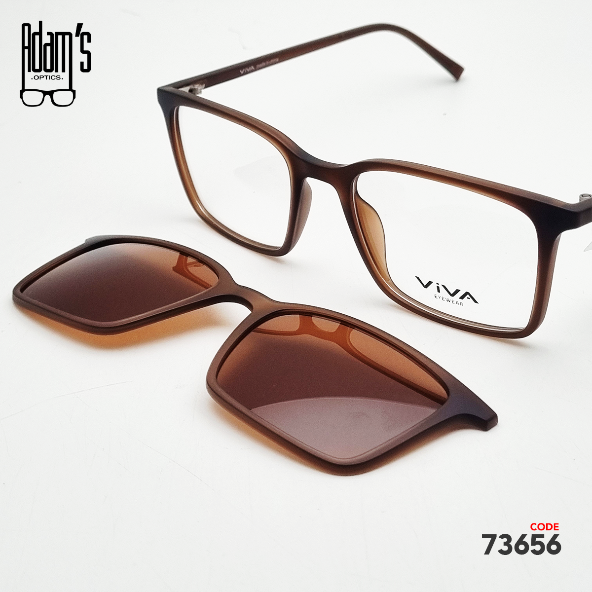 Viva RX8085 Square Clip-On Eyeglasses