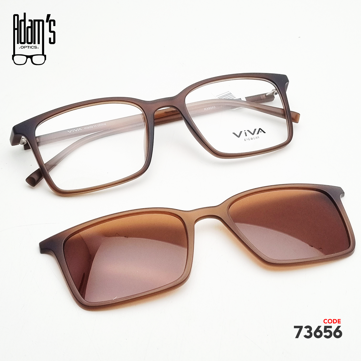 Viva RX8085 Square Clip-On Eyeglasses