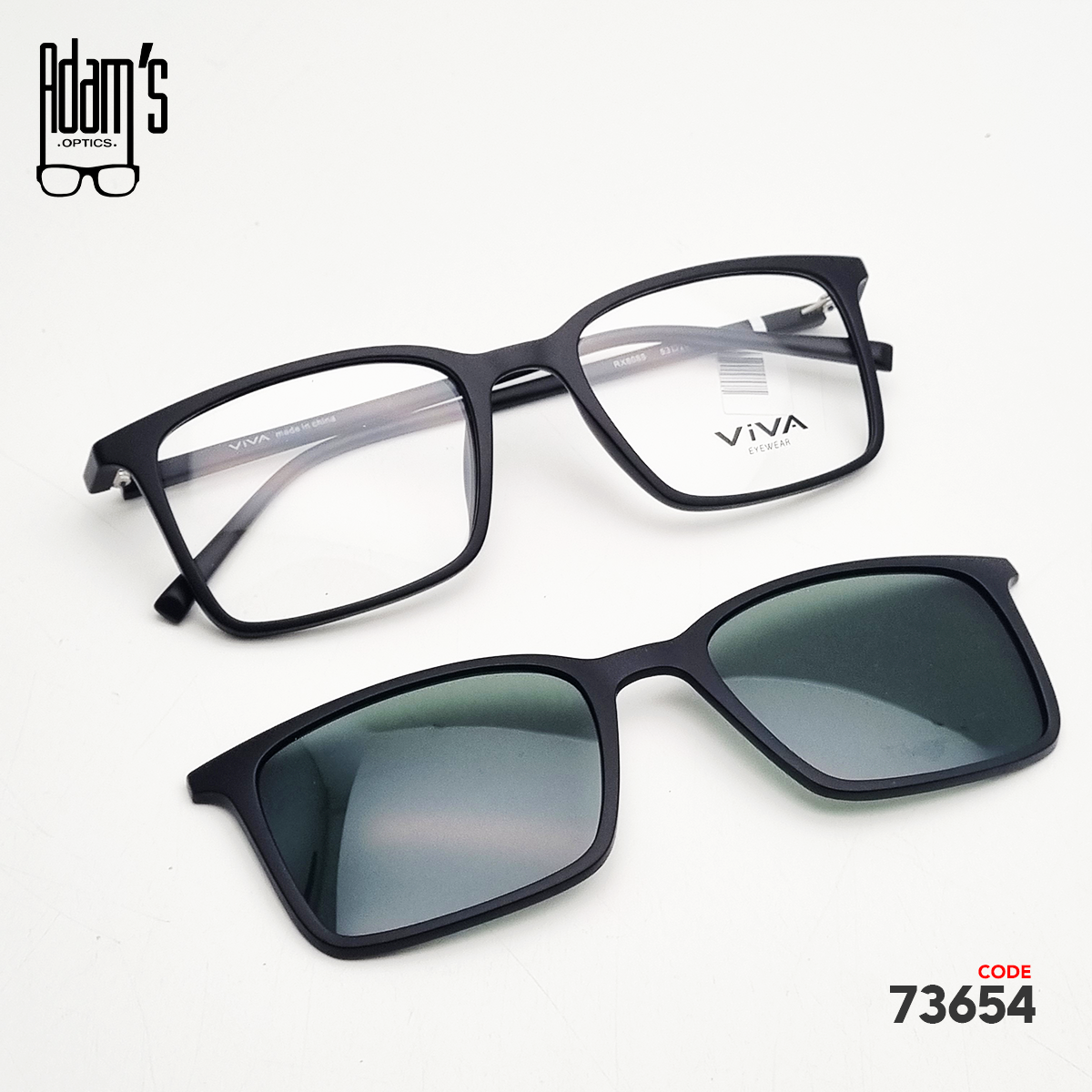 Viva RX8085 Square Clip-On Eyeglasses