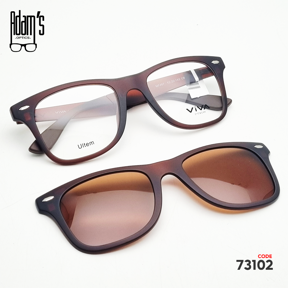 Viva MF467 Square Clip-On Eyeglasses