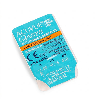 Johnson Acuvue Oasys Toric Yearly Clear Contact Lenses (Box)