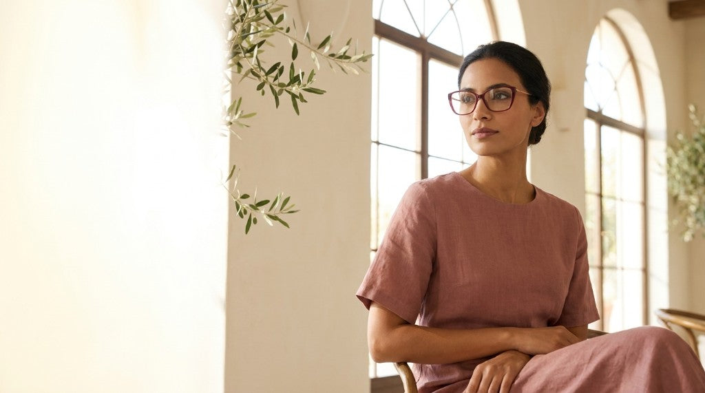 Woman wearing elegant eyeglasses